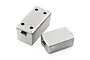 Two silver-coloured miniature tool boxes for 1/10 scale RC rock crawlers, shown against a white background.