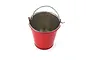 A small red metal bucket with a silver wire handle, designed as a 1/10 scale RC accessory.