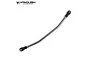 Vanquish Products titanium steering linkage rod with black plastic rod ends on a white background.
