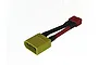 Arrma Male XT90 to Female Deans adapter cable with yellow XT90 connector and red Deans connector on a white background.