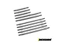 A set of ten stainless steel suspension linkage rods of varying lengths for an RC crawler, arranged on a white background.