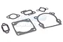 A set of six grey paper engine gaskets for a 32cc 4-bolt RC engine, arranged on a white background.