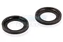 Two black metal gudgeon pin washers for a 32cc 2-stroke RC engine, shown against a white background.