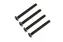 Four black ARRMA 4x40mm fine thread countersunk head screws arranged diagonally on a white background.