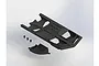 ARRMA Centre High Airflow Skid Plate Set including main chassis plate, smaller component, and three mounting screws on a white background.