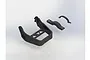 A studio shot of the ARRMA Middle Roll Bar Set, featuring three black plastic components arranged on a white background.