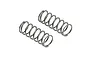 Two silver metal coil springs for RC car shock absorbers, shown from a high angle on a white background.