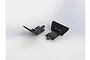 Two black plastic ARRMA front and rear skid plates for RC vehicles shown on a white background.