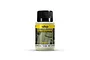 A 40ml bottle of Vallejo Environment Wet Effects weathering paint, featuring a yellow and black label with a tank model illustration.