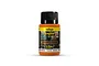 A 40ml bottle of Vallejo Engine Diesel Stains weathering effects paint, featuring a black cap and orange label with product information.