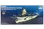 Box art for a 1/700 scale Trumpeter plastic model kit of the Chinese aircraft carrier Liao Ning, showing the ship at sea with aircraft on the deck.