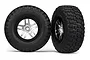 Traxxas 2.2/3.0" BFGoodrich Mud Terrain T/A KM2 Tyres on Satin Chrome/Black Rims - Glued Wheels 2Pcs 5877