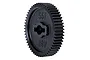 A black plastic 55T 48P spur gear for Traxxas RC vehicles, shown at an angle against a white background.