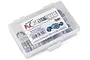 RC Screwz metal shielded bearing kit for Traxxas E-Revo VXL 2.0 in a clear plastic storage case.