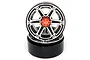 Yeah Racing Black/Silver Aluminium 2.2" 6 Spoke Beadlock Rims 2Pcs w/ Black 12mm Hex Hub WL-0118BK