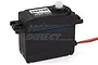 Power HD 6001HB standard analog servo in a black plastic case with a white output shaft against a white background.