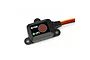 SkyRC One Touch Electronic Power Switch with a black housing, red power button icon, and green LIPO status LED indicator.