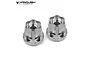Two silver Vanquish SLW 725 wheel hex hubs shown from a top-down angle against a white background.