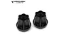 Two black aluminium SLW 725 wheel hex hubs from Vanquish Products, shown from a top-down angle against a white background.