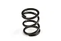A single black metal coil spring for an RC servo saver, shown against a plain white background.