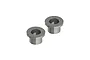 Two small flanged metal bushings for RC vehicles, shown against a plain white background.