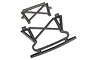 A grey plastic front bumper and support brace for a Traxxas Unlimited Desert Racer RC car, shown on a white background.