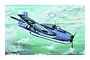 A painted illustration of a TBF-1C Avenger bomber aircraft flying over a cloudy sea, featuring US military insignia and the number 95 on the nose.