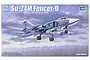 The box art for a Trumpeter 1/48 scale Su-24M Fencer-D model kit, featuring an illustration of the aircraft in flight against a cloudy sky.