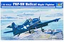 Product box for Trumpeter 1/32 scale F6F-5N Hellcat Night Fighter model kit featuring an illustration of the aircraft on an aircraft carrier deck.