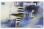 Box art for a Trumpeter 1/32 scale P-51B Mustang III plastic model kit featuring an illustration of the aircraft in flight.