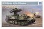 Box art for Trumpeter 1/35 scale 9K35 Strela-10 SA-13 Gopher model kit showing two green military vehicles in a field, one firing a missile.