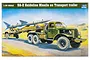 Box art for a 1/35 scale Trumpeter model kit of an SA-2 Guideline missile on a transport trailer and truck.