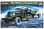 Box art for a 1/35 scale Trumpeter model kit of an HQ-2 missile on a transport trailer and truck, featuring an illustration of the vehicle in a field.