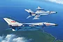 Box art illustration of two J-8B fighter jets flying over a coastline, featuring the PLA Air Force markings.