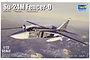 Box art for Trumpeter 1/72 scale Su-24M Fencer-D model kit featuring an illustration of the jet in flight over mountains.