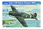 Box art for a Trumpeter 1/32 scale Curtiss P-40B Warhawk model kit, showing a painted illustration of the fighter plane flying over a coastal landscape.