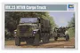 Trumpeter 1/35 scale MK.23 MTVR Cargo Truck plastic model kit box art showing a camouflaged military truck towing an artillery piece.