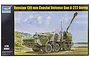 Product box for Trumpeter 1/35 scale Russian A-222 Bereg coastal defense gun model kit, featuring box art of the military vehicle.