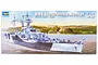 Product box for Trumpeter 1/350 scale HMS Abercrombie Monitor model kit featuring an illustration of the ship at sea.