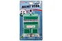 Trumpeter Master Tools Mini Bench Vise in green and silver, packaged in a clear plastic blister pack on a blue backing card.