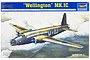 Product box art for a Trumpeter 1/72 scale British Wellington Mk.IC bomber model kit, featuring an illustration of the aircraft in flight.