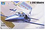 Box art for Trumpeter 1/48 scale L-39C Albatros plastic model kit featuring an illustration of the jet in flight over an airshow.
