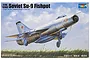 Box art for a Trumpeter 1/48 scale Soviet Su-9 Fishpot model kit featuring an illustration of the jet in flight.