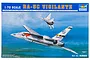 Trumpeter 1/72 scale RA-5C Vigilante model kit box art showing two US Navy jets flying over a landscape.