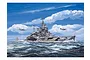Box art illustration of the HMS Renown battle cruiser at sea with aircraft flying overhead.