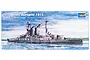 Trumpeter 1/700 scale HMS Warspite 1915 battleship plastic model kit box art showing the ship at sea.