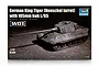 Trumpeter 1/72 scale German King Tiger tank model kit box featuring a Henschel turret and 105mm gun.