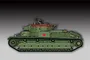 A side-profile digital illustration of a Soviet T-28 medium tank painted in olive green with a red star on the hull.