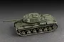 A 1/72 scale plastic model of a Soviet KV-85 heavy tank, painted in olive green with the number 31 on the turret, displayed on a dark grey background.