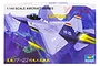 Product box for Trumpeter 1/144 scale YF-22 Lightning II plastic model kit featuring an illustration of the jet in flight over mountains.